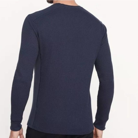 Vince Thermal Long Sleeve Crew Neck T-Shirt Men's XL Dark Navy Blue Top - Picture 9 of 9